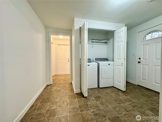 8312 121st St SW, Lakewood, WA 98498 - washroom featuring independent washer and dryer and baseboards