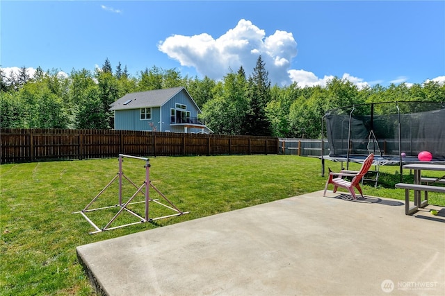 1109 Walker St, Port Angeles, WA 98363 - view of yard featuring a trampoline and a patio