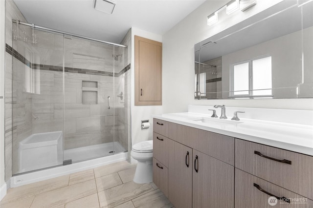 16912 49th St E, Lake Tapps, WA 98391 - full bath featuring toilet, a shower stall, and vanity