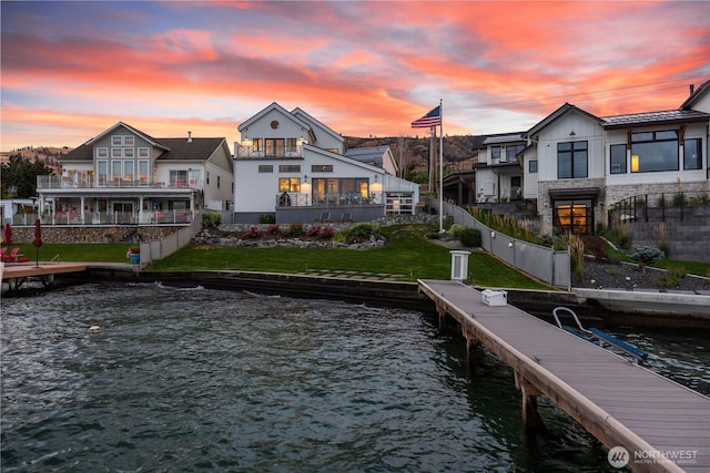 dock featuring a water view