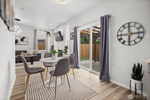 15017 46th Ave SE, Everett, WA 98208 - dining area with light wood-type flooring, baseboards, and recessed lighting