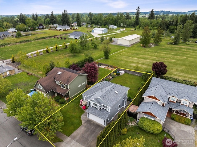 1855 Shanon Ln, Enumclaw, WA 98022 - aerial perspective of suburban area featuring property boundaries highlighted