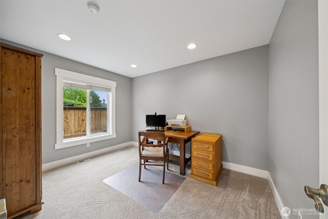 1855 Shanon Ln, Enumclaw, WA 98022 - home office with carpet flooring, baseboards, and recessed lighting