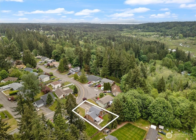 3620 Westminster Dr SE, Port Orchard, WA 98366 - aerial view of property's location featuring a forest, property parcel outlined, and nearby suburban area