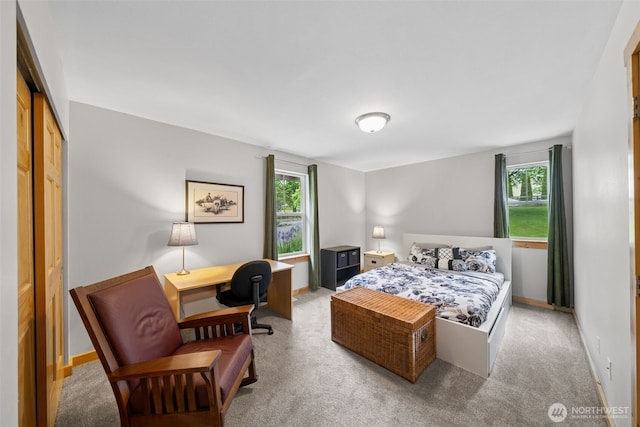 39800 224th Ave SE, Enumclaw, WA 98022 - carpeted bedroom featuring multiple windows, an office area, and baseboards