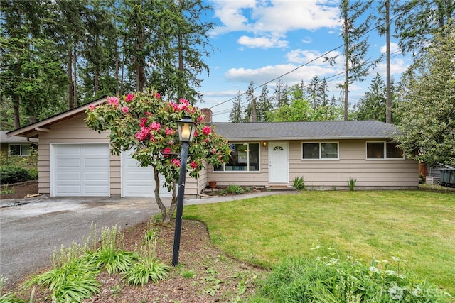 2725 165th Ave NE, Bellevue, WA 98008 - ranch-style home featuring a front yard, a garage, and driveway