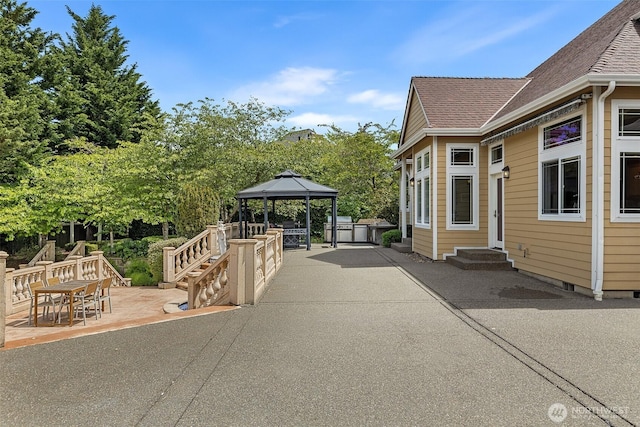 view of patio / terrace featuring a gazebo