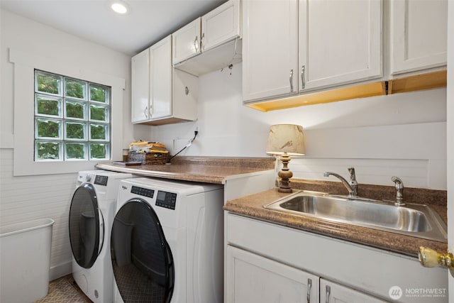 15715 249th Ave SE, Issaquah, WA 98027 - laundry room featuring separate washer and dryer, cabinet space, and recessed lighting
