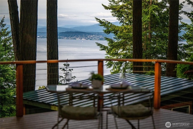 1059 Island Dr, Lummi Island, WA 98262 - deck with a water and mountain view