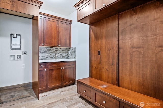 9827 NE 20th St, Bellevue, WA 98004 - mudroom with light wood-style flooring and a sink