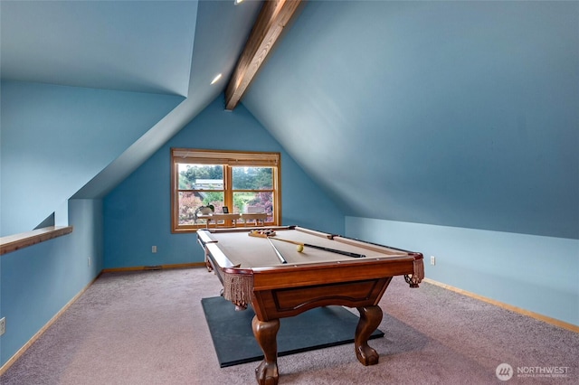 5410 SW 244th St, Vashon, WA 98070 - rec room with carpet floors, pool table, and baseboards