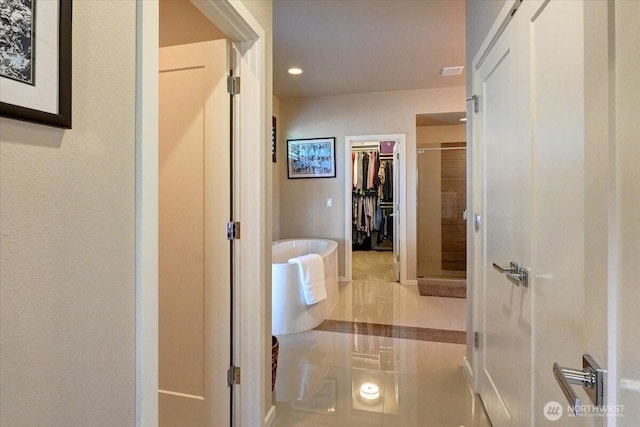 13406 SE 262nd St, Kent, WA 98042 - hallway featuring tile patterned flooring and recessed lighting