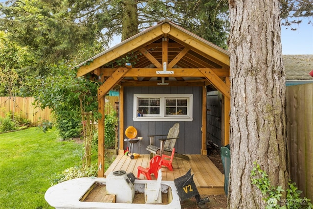 view of shed