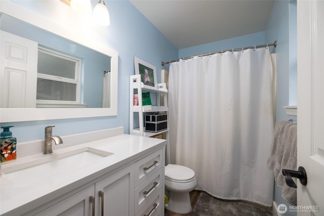 12128 167th Dr NE, Arlington, WA 98223 - full bath with vanity, toilet, and a shower with shower curtain