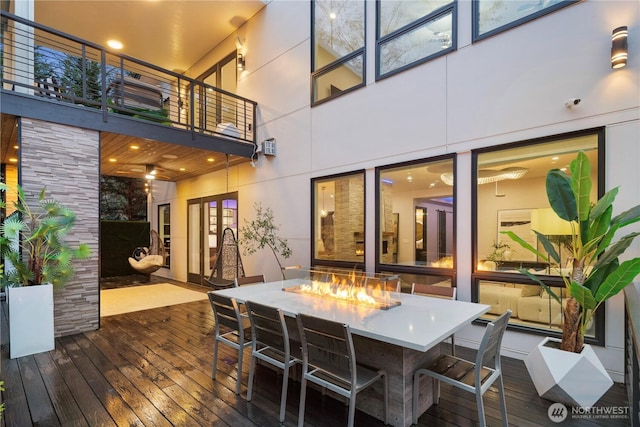 11210 SE 74th St, Newcastle, WA 98056 - wooden deck featuring outdoor dining space