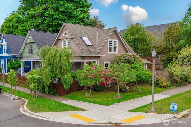 803 N 2nd St, Tacoma, WA 98403 - view of front facade featuring roof with shingles and a chimney