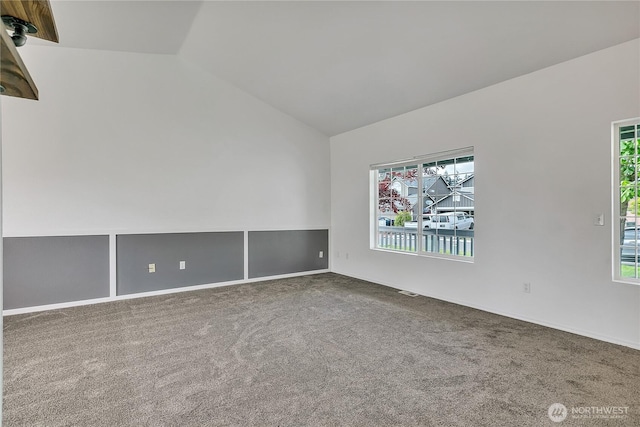 1108 200th Street Ct E, Spanaway, WA 98387 - unfurnished room featuring vaulted ceiling, carpet, and baseboards