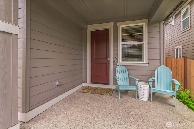 property entrance featuring fence