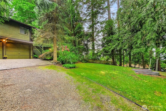 5471 NE Foster Rd, Bainbridge Island, WA 98110 - view of yard with driveway and stairs