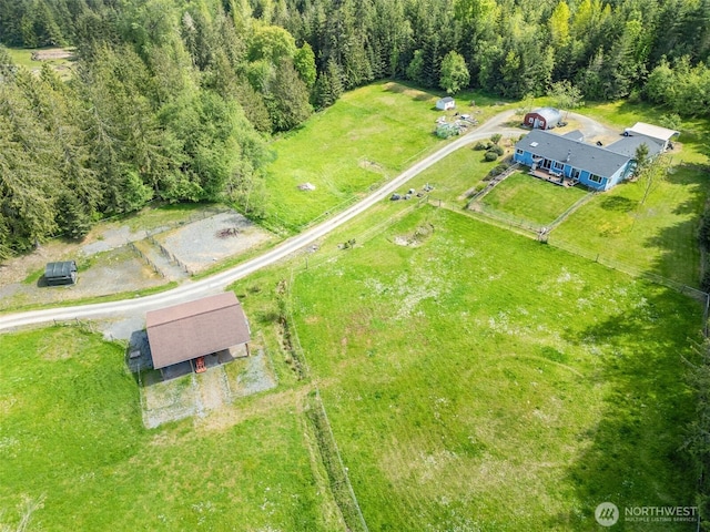 399 Pike Pl, Sequim, WA 98382 - aerial overview of property's location featuring a forest