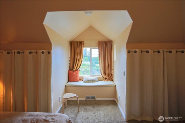 315 SW C St, Tumwater, WA 98512 - bedroom with lofted ceiling, carpet floors, and baseboards