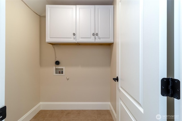 711 SE Pheasant Run, College Place, WA 99324 - washroom with hookup for a washing machine, cabinet space, baseboards, and gas dryer hookup