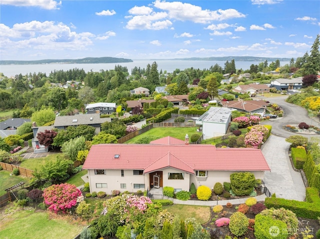 916 Kari Ln, Steilacoom, WA 98388 - aerial perspective of suburban area with a nearby body of water