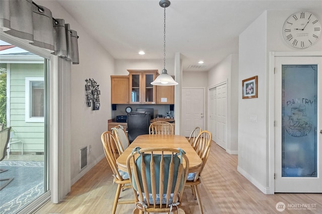 2557 Captains Ct, Ferndale, WA 98248 - dining space with light wood finished floors, baseboards, and recessed lighting