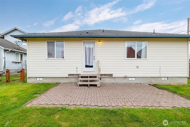 463 Rohrer Loop, Sedro Woolley, WA 98284 - rear view of house featuring crawl space, a patio area, and entry steps