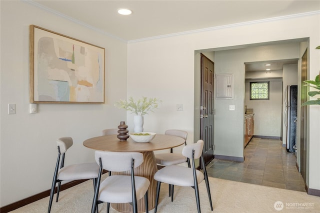 1504 Aurora Ave N Unit 407, Seattle, WA 98109 - dining space with crown molding and recessed lighting