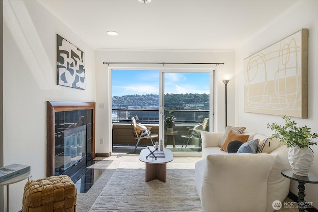 1504 Aurora Ave N Unit 407, Seattle, WA 98109 - living area featuring ornamental molding