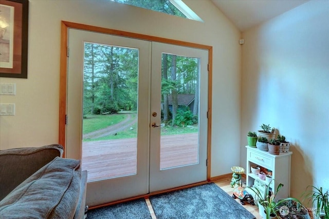9535 Olalla Valley Rd SE, Port Orchard, WA 98367 - entryway featuring french doors and vaulted ceiling