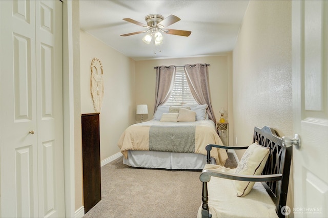 515 N Shelley Ave, Othello, WA 99344 - carpeted bedroom featuring baseboards and a ceiling fan