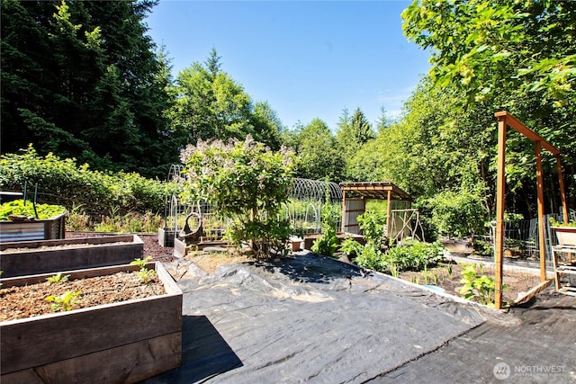 178 Bear View Dr, Chehalis, WA 98532 - view of patio featuring a vegetable garden