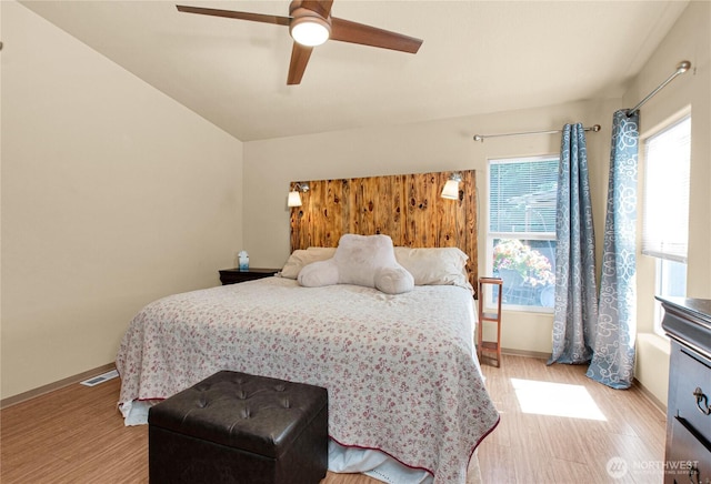 178 Bear View Dr, Chehalis, WA 98532 - bedroom with light wood-style flooring, a ceiling fan, and baseboards