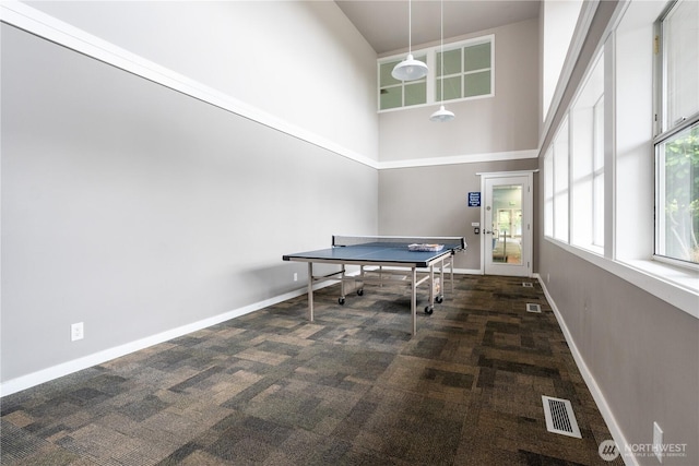 4037 220th Pl SE Unit 1105, Issaquah, WA 98029 - playroom featuring a high ceiling, carpet floors, and baseboards