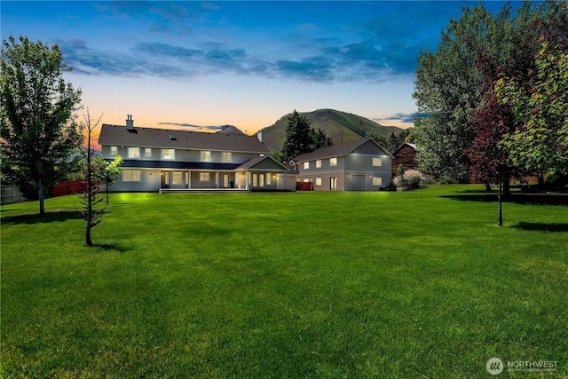 2060 5th St, Wenatchee, WA 98801 - view of grassy yard with a mountain view