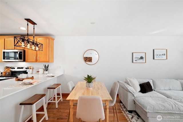 1123 N 94th St Unit A, Seattle, WA 98103 - dining space featuring wood finished floors, recessed lighting, and baseboards