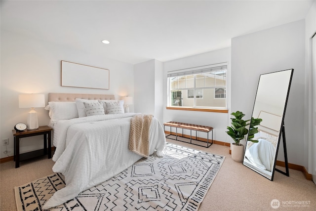 1123 N 94th St Unit A, Seattle, WA 98103 - carpeted bedroom featuring baseboards and recessed lighting