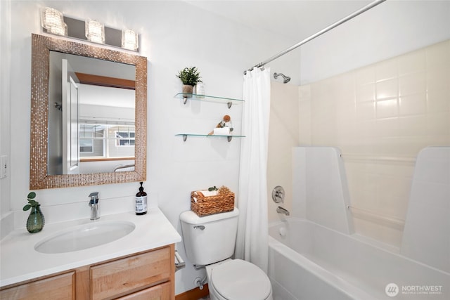 1123 N 94th St Unit A, Seattle, WA 98103 - full bath featuring shower / bathtub combination with curtain, toilet, and vanity