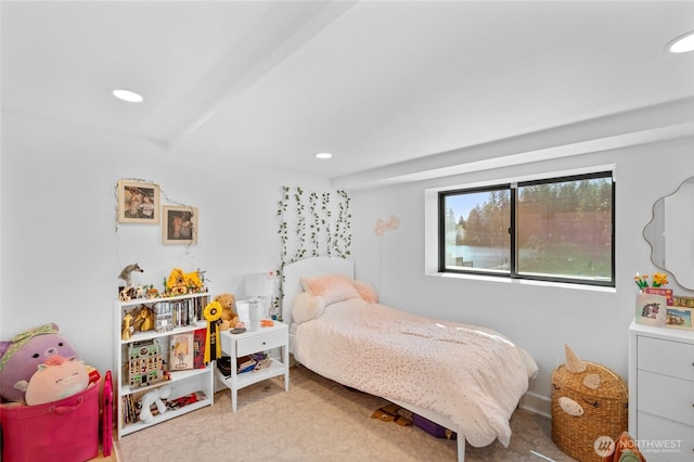 bedroom with recessed lighting