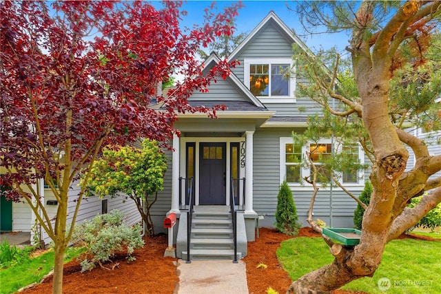 view of bungalow-style home
