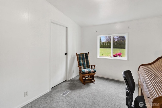 7135 W 40th Dr, Ferndale, WA 98248 - office space featuring carpet flooring, lofted ceiling, and baseboards