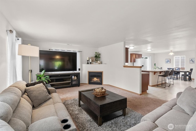 9604 201st Street Ct E, Graham, WA 98338 - living area with a glass covered fireplace and light carpet