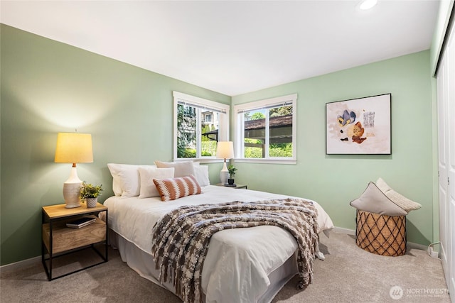 11307 NE 128th St Unit G204, Kirkland, WA 98034 - carpeted bedroom with baseboards and recessed lighting