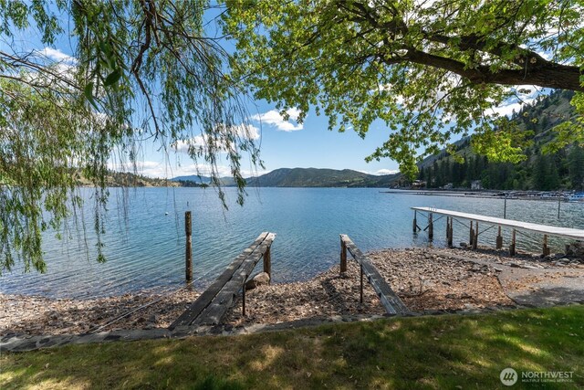 11194 S Lakeshore Rd, Chelan, WA 98816 - dock with a water and mountain view