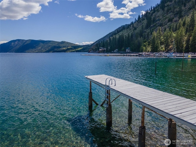 11194 S Lakeshore Rd, Chelan, WA 98816 - dock featuring a water and mountain view