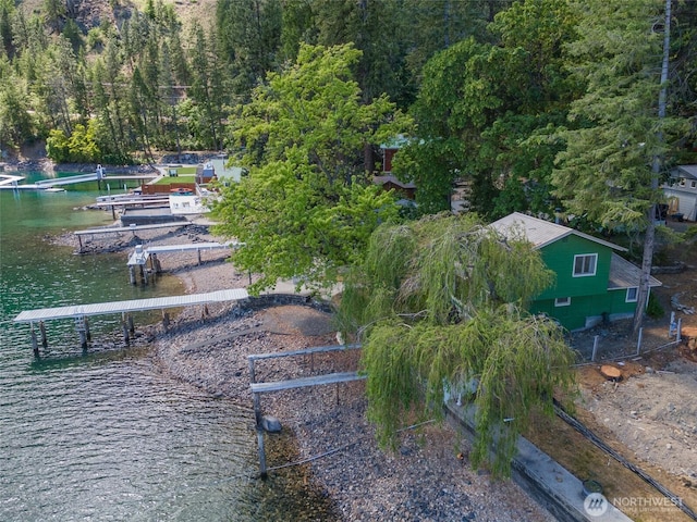 11194 S Lakeshore Rd, Chelan, WA 98816 - aerial view of a large body of water and a forest