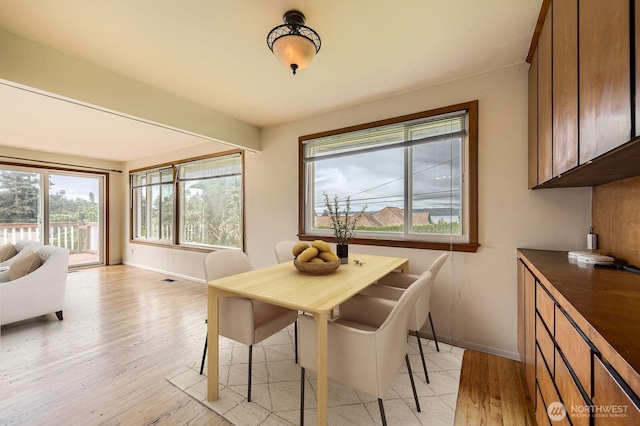 1204 S 229th St, Des Moines, WA 98198 - dining room with baseboards, light wood finished floors, and plenty of natural light