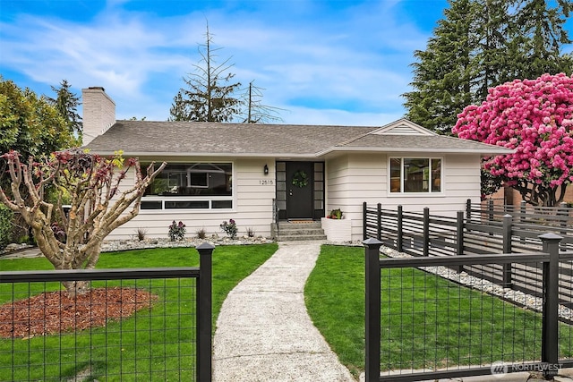 12515 2nd Ave NW, Seattle, WA 98177 - ranch-style home featuring a chimney and a shingled roof